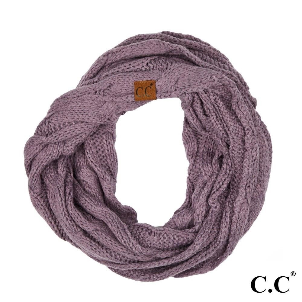 C.C Cable Knit Infinity Scarf Violet